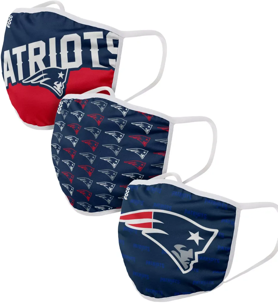 FOCO Youth New England Patriots 3-Pack Face Coverings