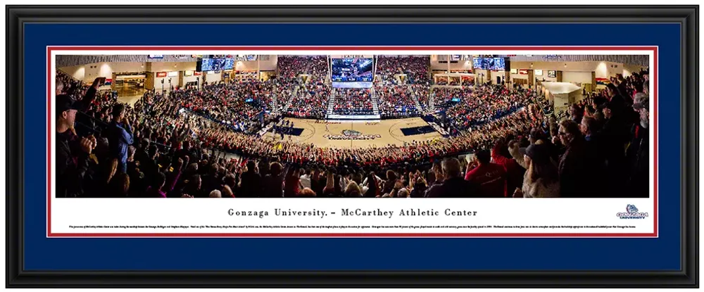 Blakeway Panoramas Gonzaga Bulldogs Double Mat Deluxe Frame