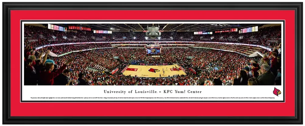 Blakeway Panoramas Louisville Cardinals Double Mat Deluxe Frame