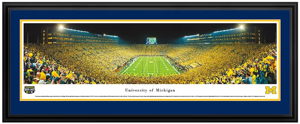 Blakeway Panoramas Michigan Wolverines Double Mat Deluxe Frame