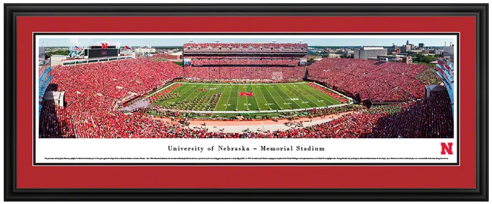 Blakeway Panoramas Nebraska Cornhuskers Double Mat Deluxe Frame