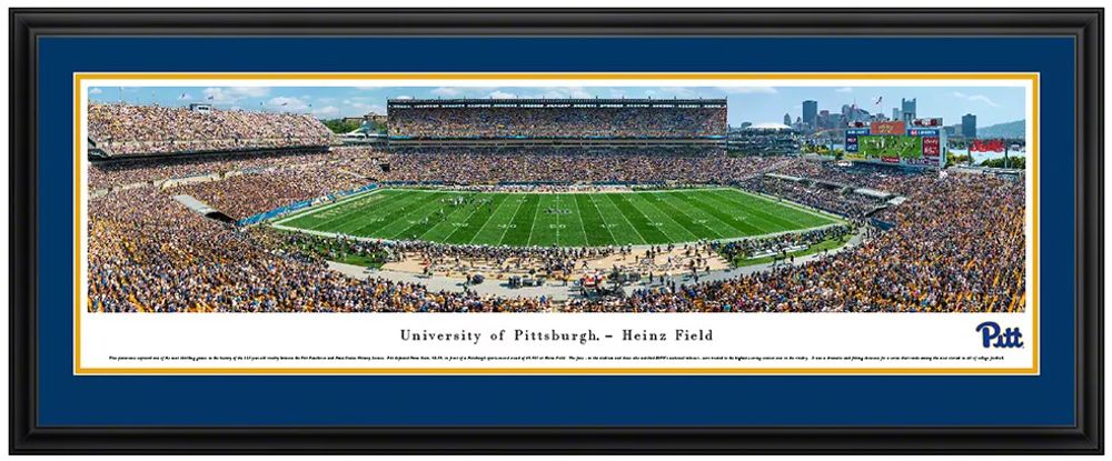 Blakeway Panoramas Pitt Panthers Double Mat Deluxe Frame