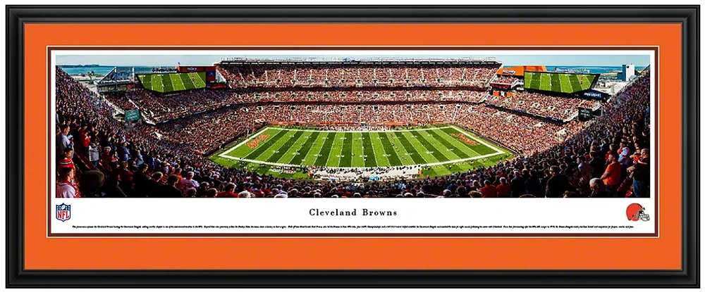 Blakeway Panoramas Cleveland Browns Double Mat Deluxe Frame