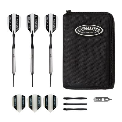 Viper Sinister 95% Tungsten Barrel 25g Steel Tip Darts & Casemaster Select Dart Case