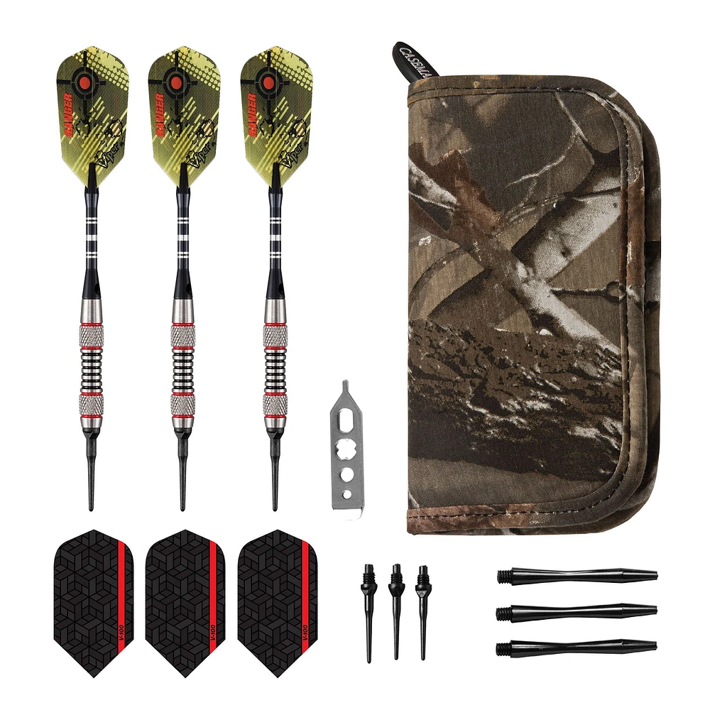 Viper Ranger 18g 80% Tungsten Soft Tip Darts & Casemaster Deluxe Dart Case