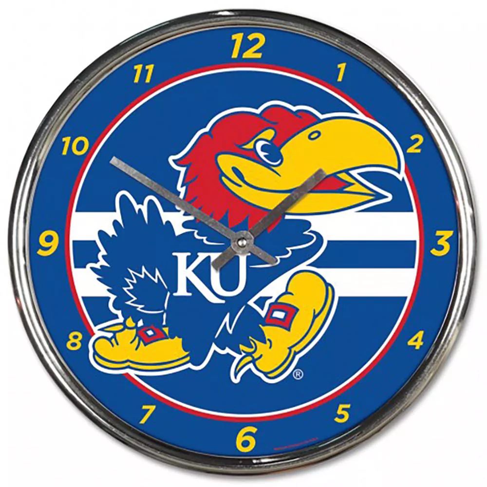 WinCraft Kansas Jayhawks Chrome Clock