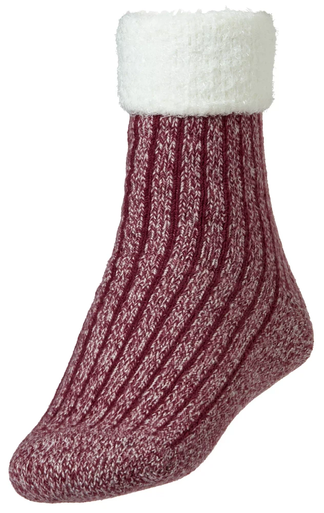 Northeast Outfitters Women's Rib Crew Cozy Cabin Cuffed Socks