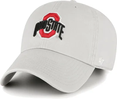 ‘47 Men's Ohio State Buckeyes Grey Clean Up  Adjustable Hat