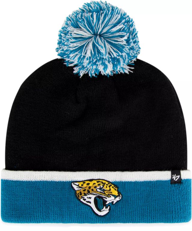 Men's '47 Black Jacksonville Jaguars Bering Cuffed Knit Hat with Pom