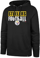 '47 Men's Pittsburgh Steelers Blockout Black Headline Hoodie