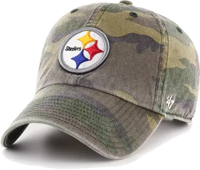 '47 Men's Pittsburgh Steelers Camo Adjustable Clean Up Hat
