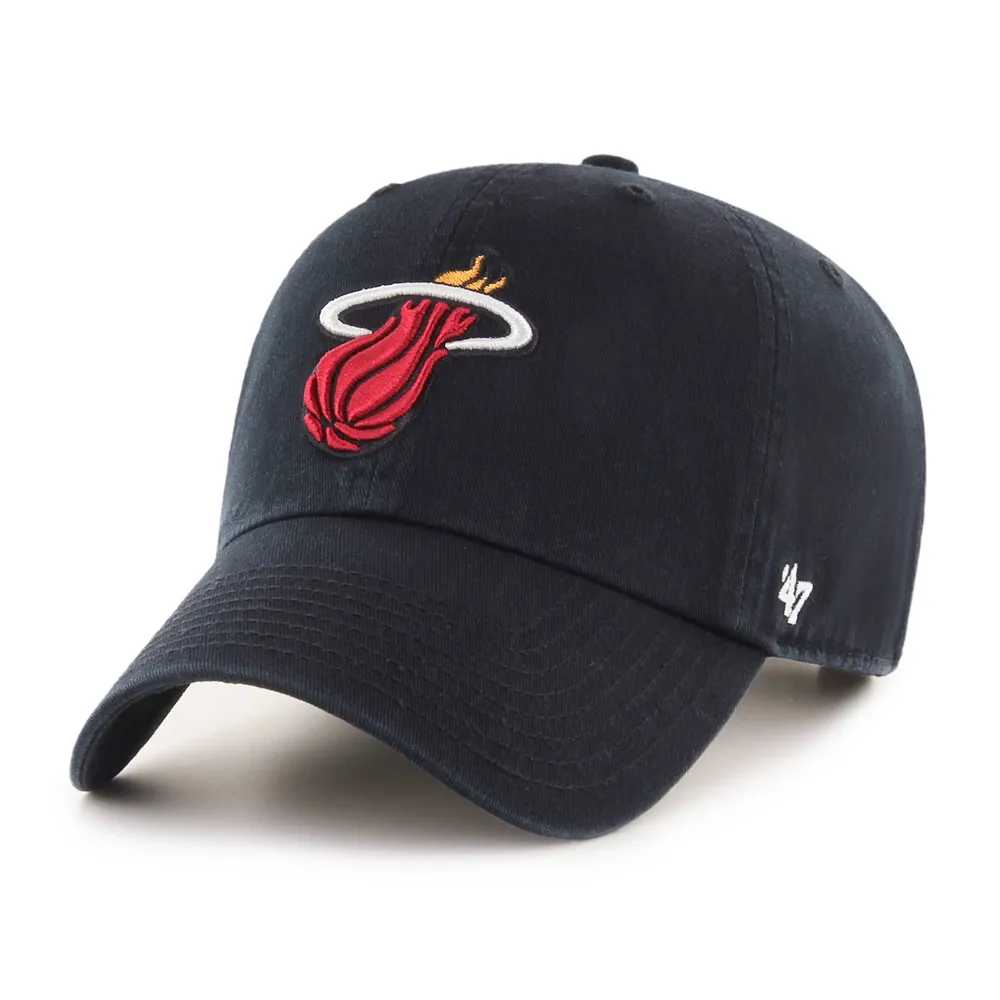 ‘47 Men's Miami Heat Logo Clean Up Adjustable Hat