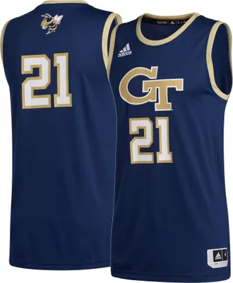 adidas Men's Georgia Tech Yellow Jackets #21 Navy Swingman Replica Basketball Jersey