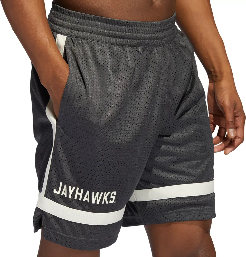 adidas Men's Kansas Jayhawks Grey Retro Reverse Basketball Shorts