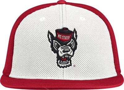 adidas Men's NC State Wolfpack White On-Field Baseball Fitted Hat