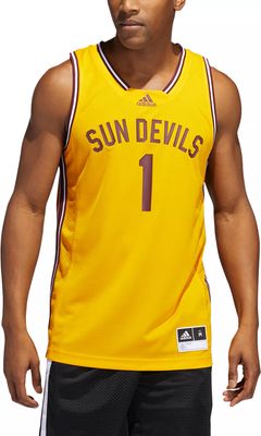 adidas Men's Arizona State Sun Devils #1 Gold Reverse Retro 2.0 Replica Basketball Jersey