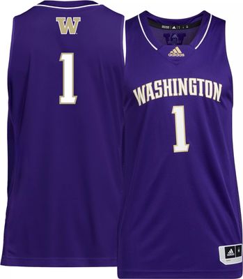 adidas Men's Washington Huskies #1 Purple Swingman Replica Basketball Jersey