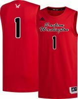 adidas Men's Eastern Washington Eagles #1 Red Replica Swing Basketball Jersey