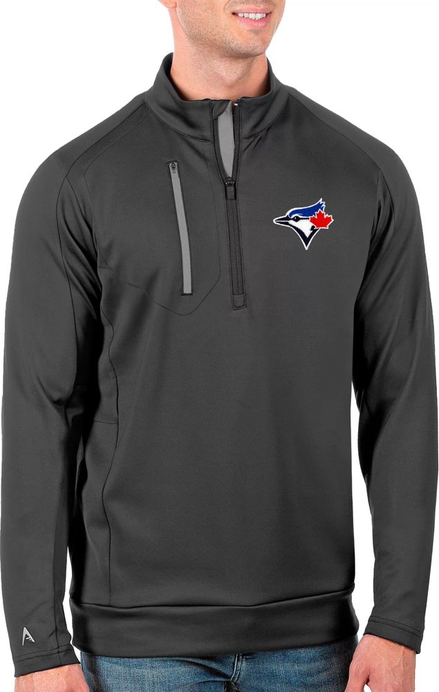 Antigua Men's Tall Toronto Blue Jays Generation Carbon Half-Zip Pullover