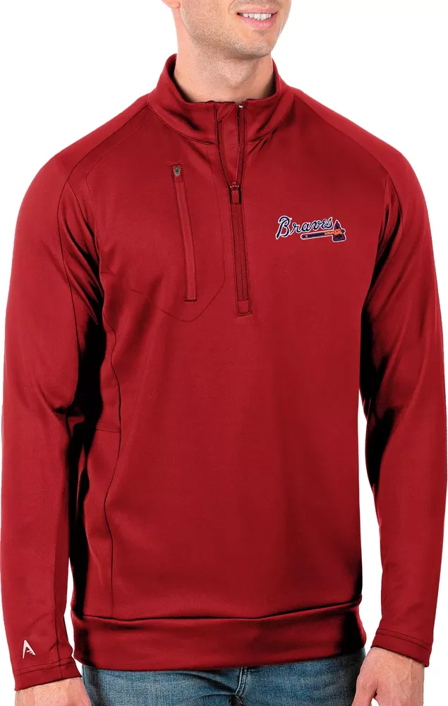 Antigua Men's Tall Atlanta Braves Generation Red Half-Zip Pullover