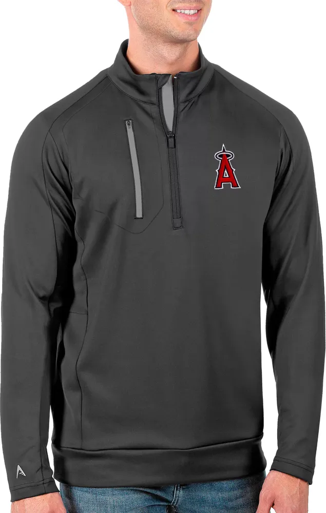 Antigua Men's Tall Los Angeles Angels Generation Carbon Half-Zip Pullover