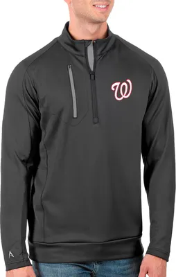 Antigua Men's Tall Washington Nationals Generation Carbon Half-Zip Pullover