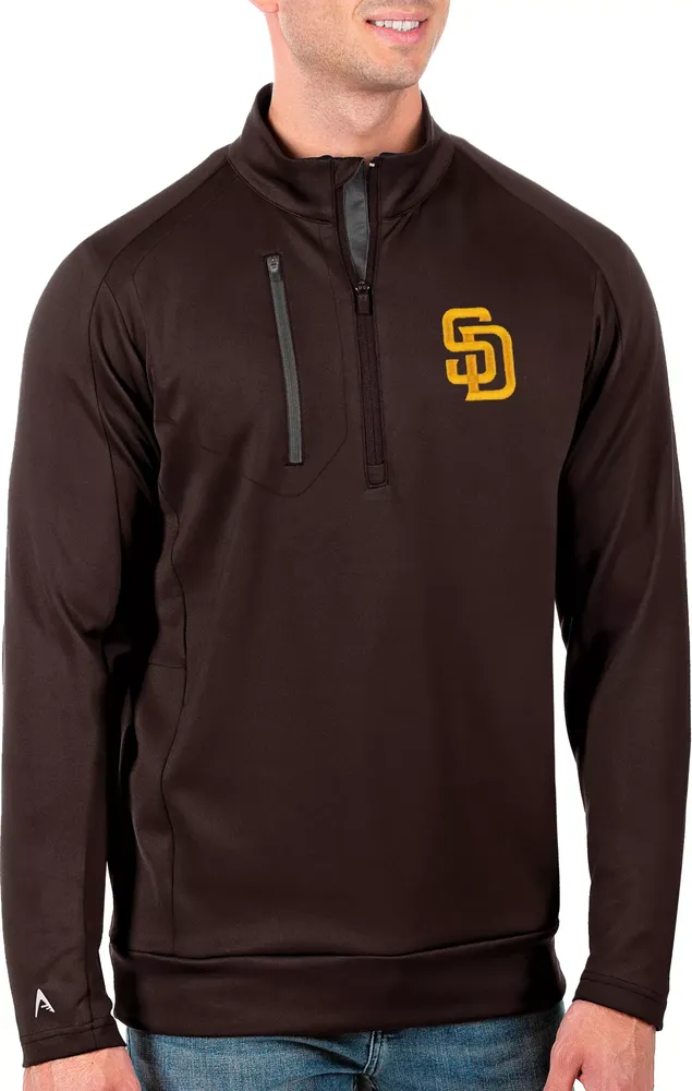 Antigua Men's Tall San Diego Padres Generation Carbon Half-Zip Pullover