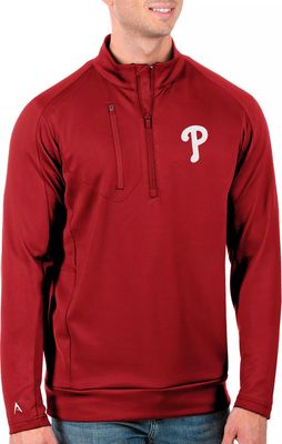 Antigua Men's Tall Philadelphia Phillies Generation Red Half-Zip Shirt