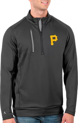 Antigua Men's Tall Pittsburgh Pirates Generation Carbon Half-Zip Pullover