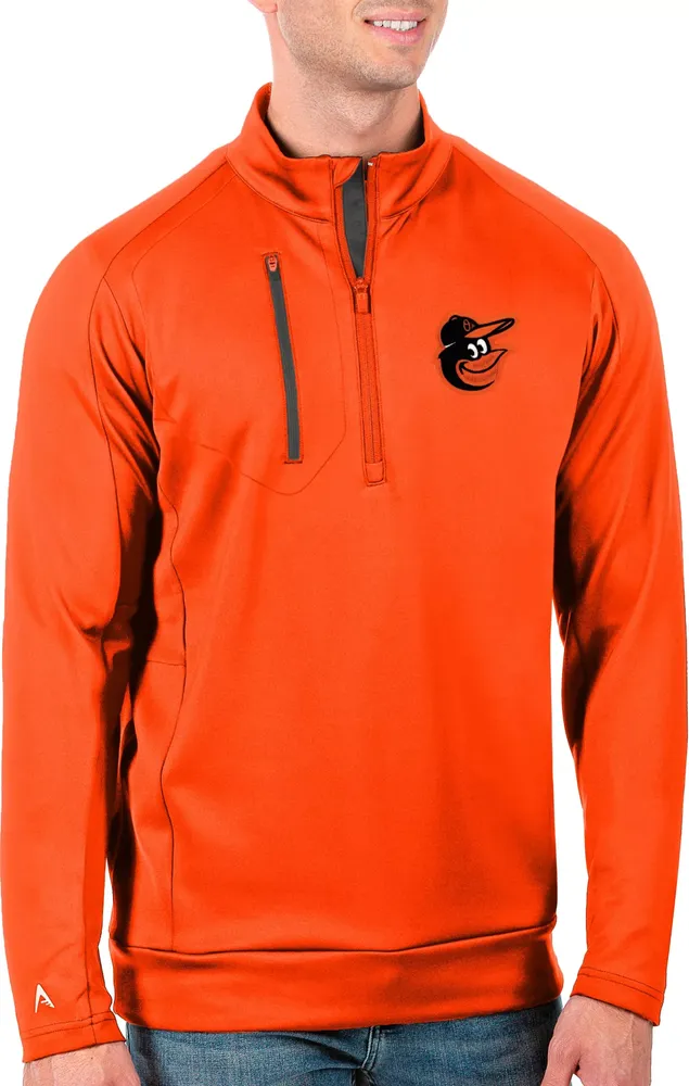 Antigua Men's Tall Baltimore Orioles Generation Mango Half-Zip Pullover