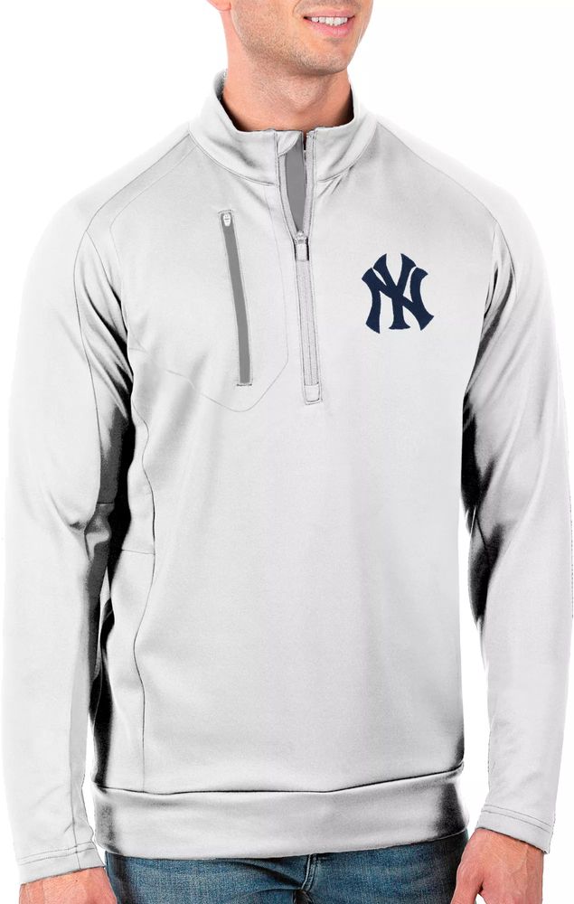 Men's Nike White/Navy New York Yankees Overview Half-Zip Hoodie Jacket