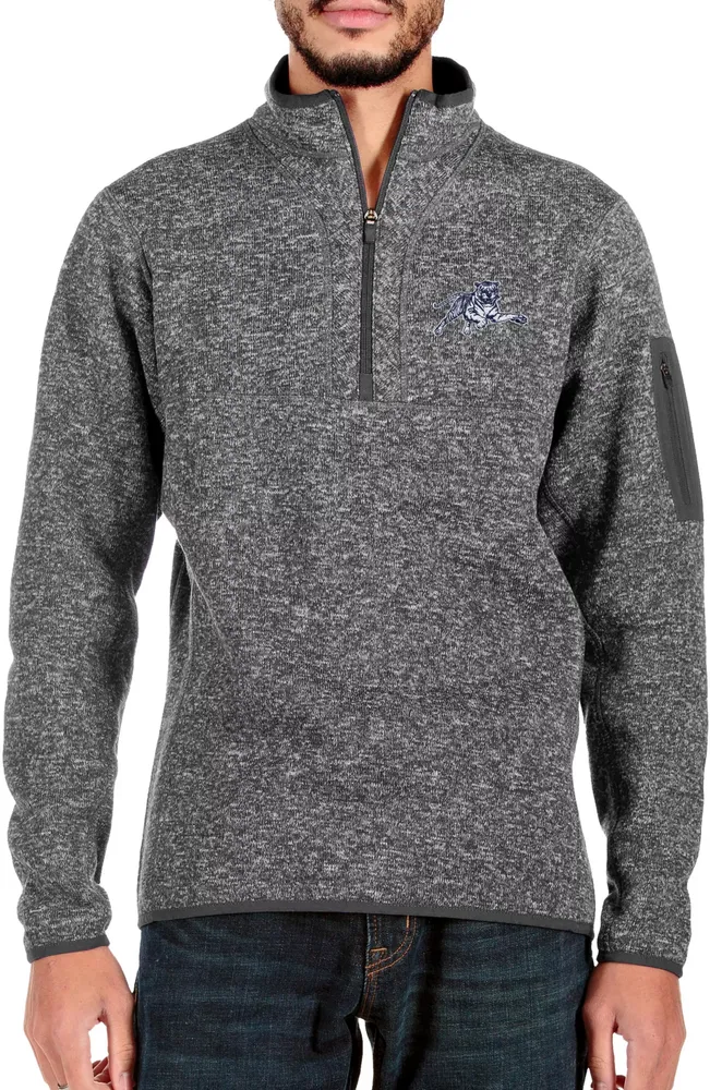 Antigua Men's Jackson State Tigers Grey Fortune 1/4 Zip Pullover