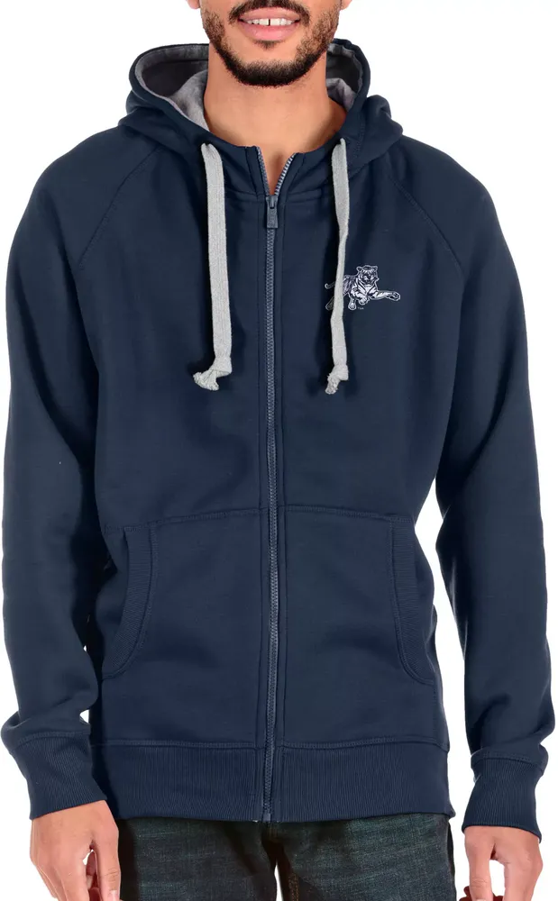 Antigua Men's Jackson State Tigers Navy Victory Full Zip Jacket