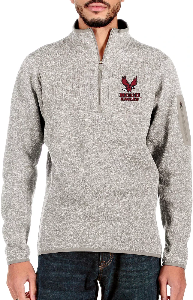 Antigua Men's North Carolina Central Eagles White Fortune 1/4 Zip Pullover