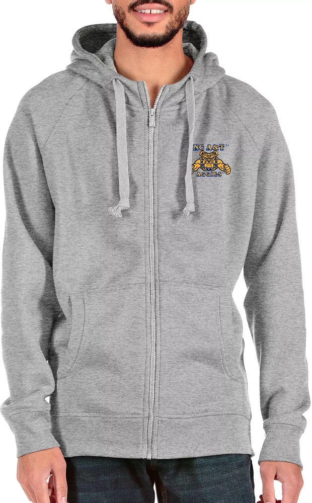 Antigua Men's North Carolina A&T Aggies Grey Victory Full Zip Jacket