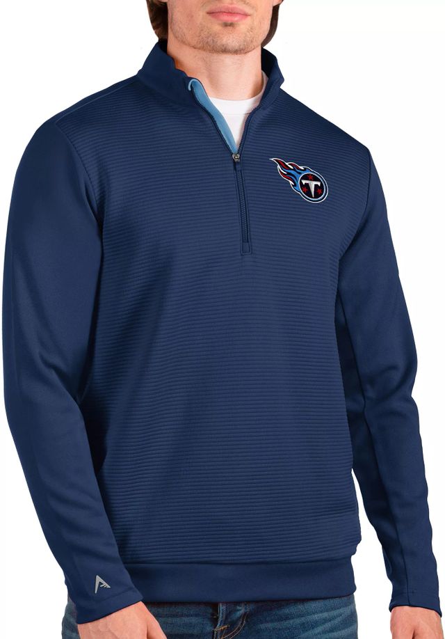 Men's Antigua Red Tennessee Titans Team Quarter-Zip Pullover Top