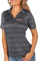 Antigua Women's Atlanta Braves Compass Carbon Polo