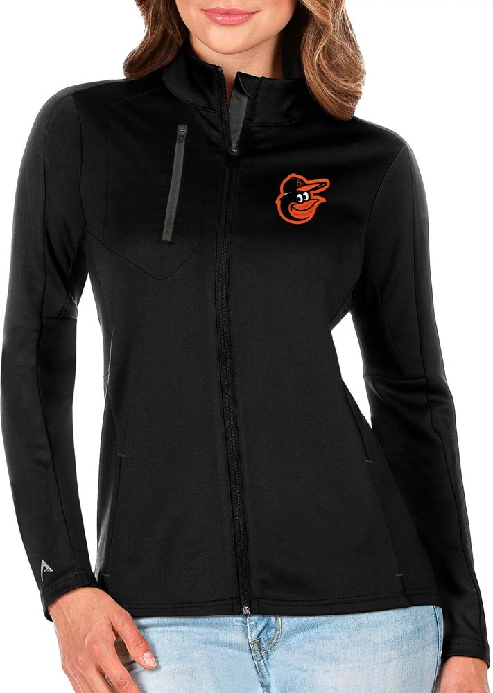 Dick's Sporting Goods Antigua Women's Baltimore Orioles Generation Full-Zip  Black Jacket