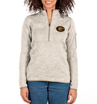 Philadelphia Eagles Antigua Women's Fortune Half-Zip Sweater - Heather Black