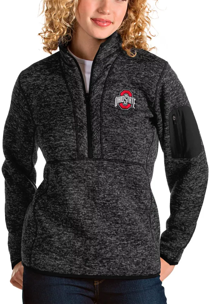 Antigua Women's Ohio State Buckeyes Fortune Quarter-Zip Pullover Shirt