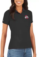 Antigua Women's Ohio State Buckeyes Black Legacy Pique Polo