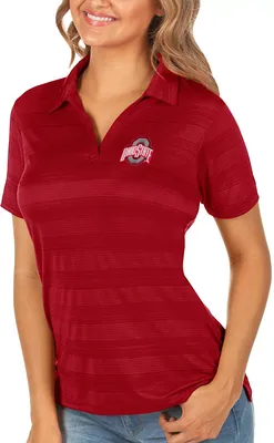 Antigua Women's Ohio State Buckeyes Scarlet Compass Polo