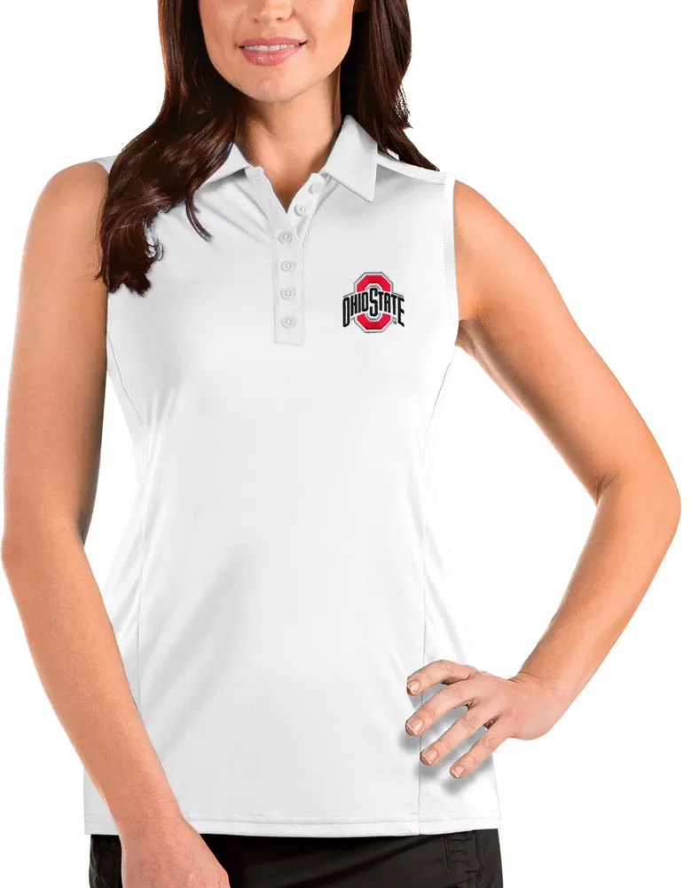 Antigua Women's Ohio State Buckeyes Tribute Sleeveless Performance Polo