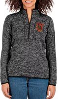 Antigua Women's Tuskegee Golden Tigers Black Fortune 1/4 Zip Pullover