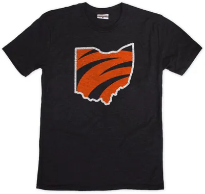 Where I'm From Ohio State Outline Stripe Black T-Shirt