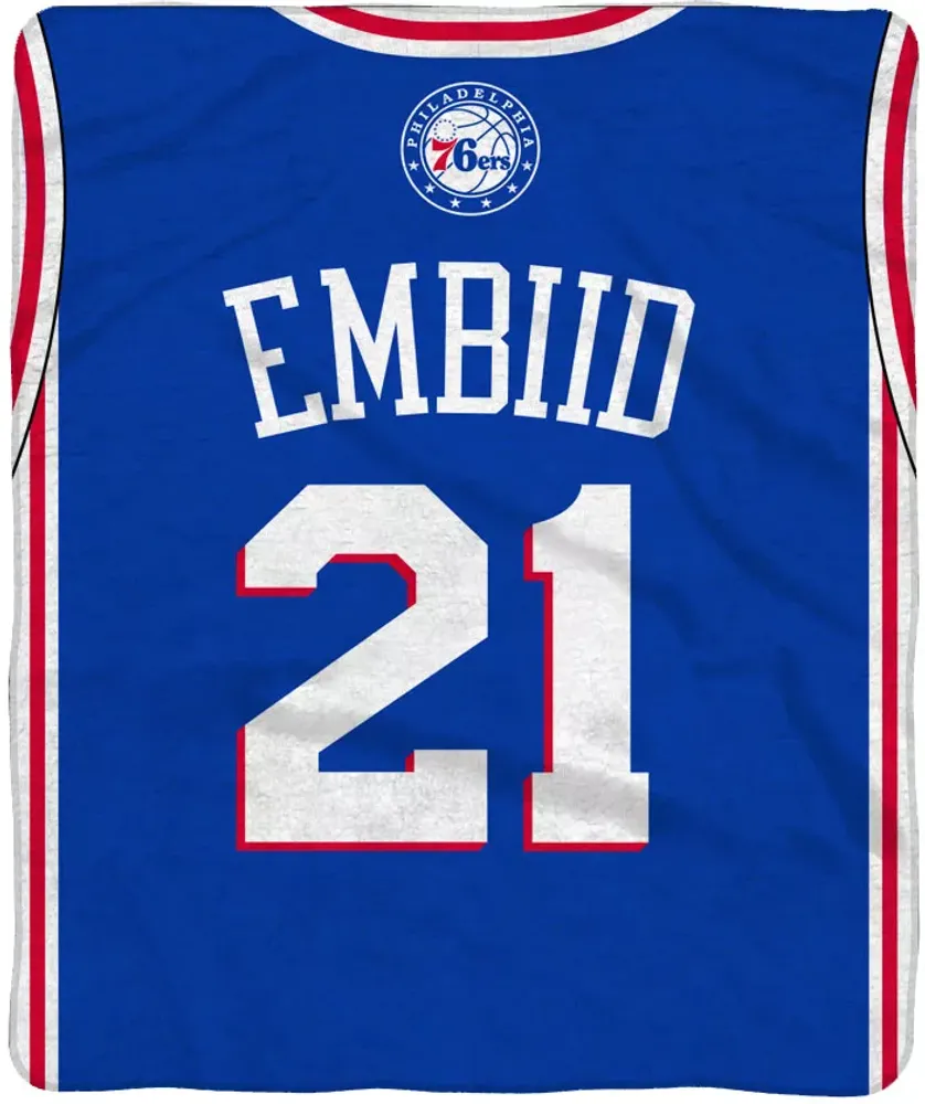 Bleacher Creatures Philadelphia 76ers Joel Embiid #21 Raschel Plush Blanket