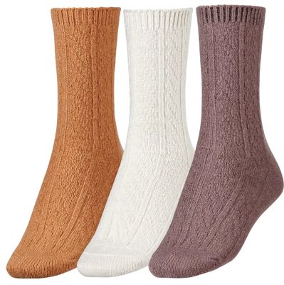 CALIA Women's Holiday Cable Knit Socks - 3 Pack
