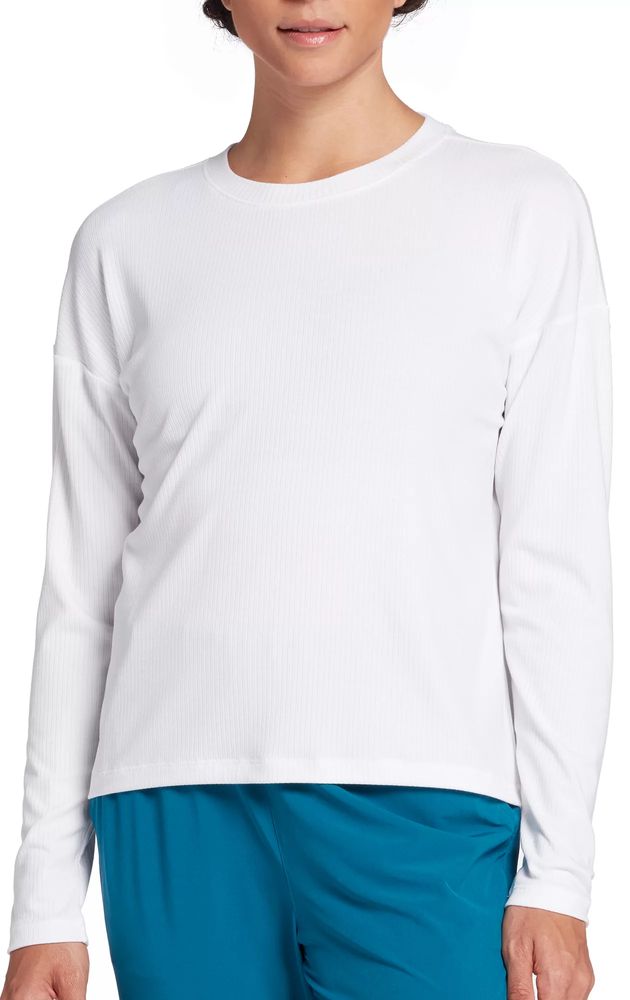 CALIA Women's Boxy Rib Long Sleeve Top