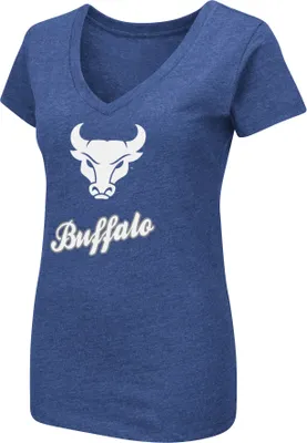 Colosseum Women's Buffalo Bulls Blue Dual Blend V-Neck T-Shirt