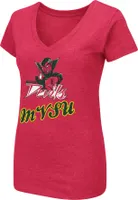 Colosseum Women's Mississippi Valley State Delta Devils Red Dual Blend V-Neck T-Shirt